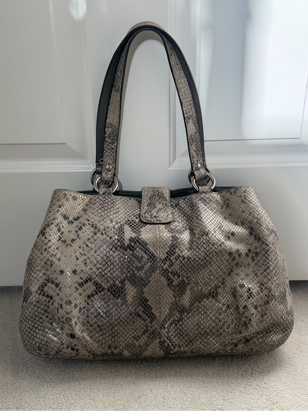 Coach - Soho Python Embossed Carryall Shoulder Bag - Gem